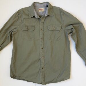Wrangler Khaki Green Long Sleeve Shirt